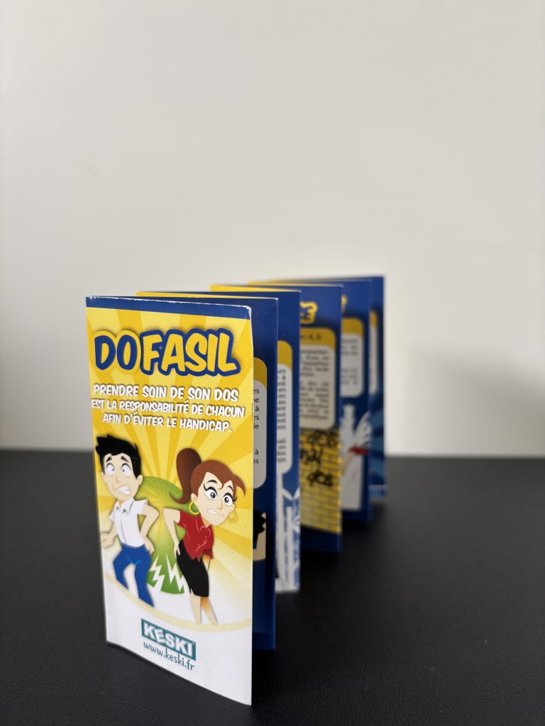 Dépliant DOFASIL pour sensibiliser aux TMS