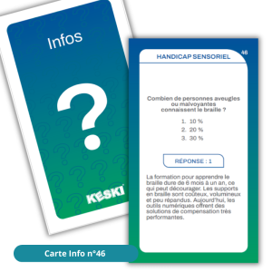 carte info 46 Combien de personnes aveugles ou malvoyantes connaissent le braille ? 10% 20% ou 30%