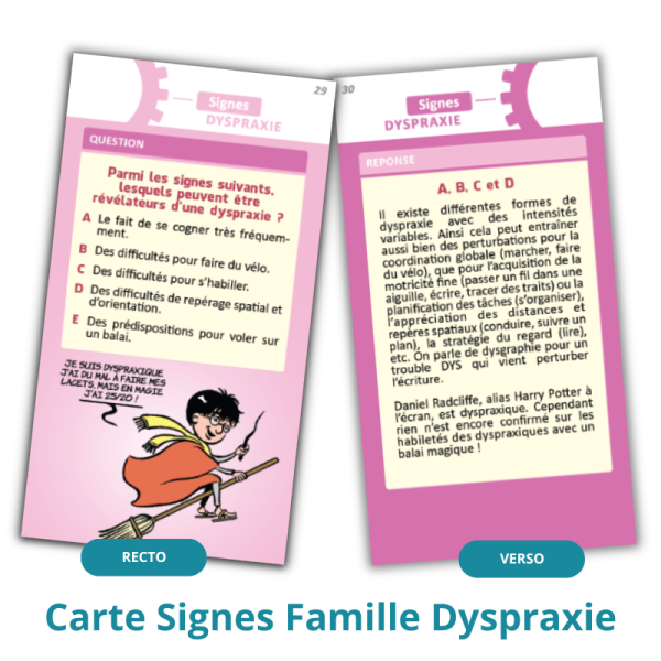 Carte Signes famille Dyspraxie