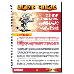 guide d'animation du jeu de prévention des risques professionnels