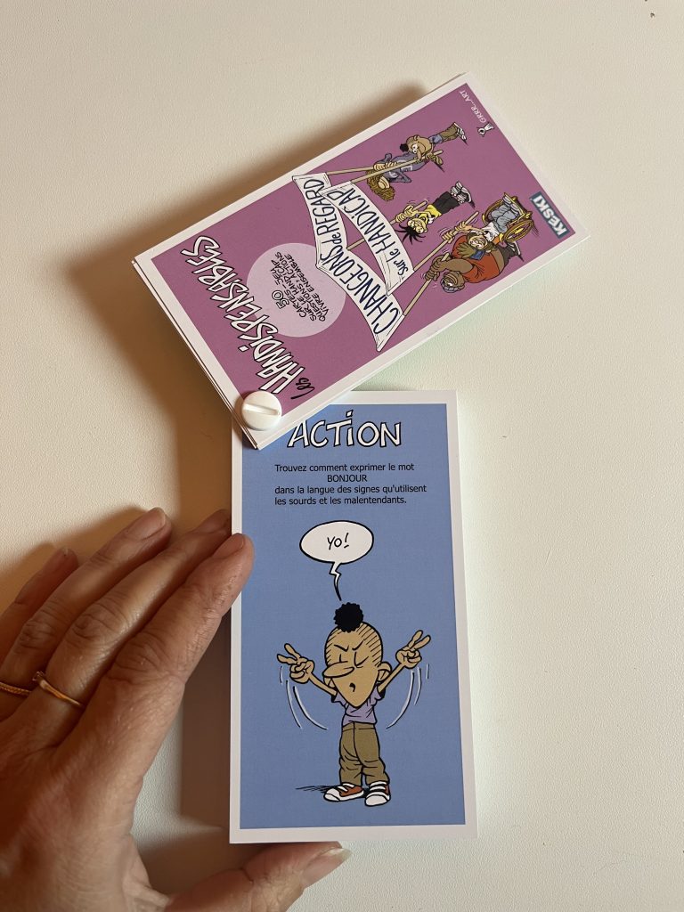 Carte Action du jeu de cartes sur tous les handicaps : Les Handispensables