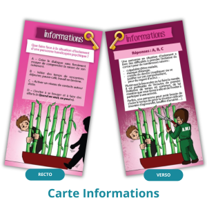 exemple de carte informations avec un quiz sur Que faire face à la situation d'isolement d'une personne handicapée psychique