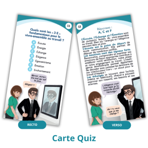 exemple de carte Quiz sur les 3E fondamentaux pour le vivre-ensemble au travail