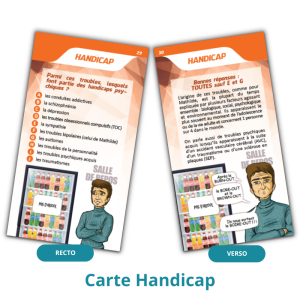 exemple de carte management avec le quiz : Parmi ces troubles, lesquels font partie des handicaps psychiques ?