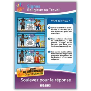 Fiche Strip BD sur les signes religieux au travail