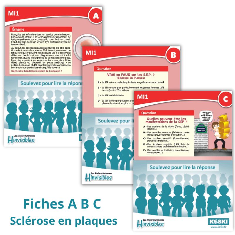 exemple des fiches A, B et C sur la sclérose en plaques