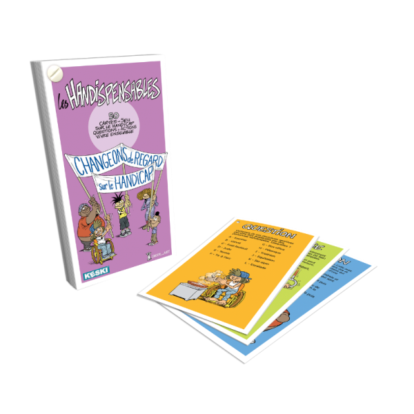 visuel du jeu de cartes de sensibilisation au handicap : Les Handispensables