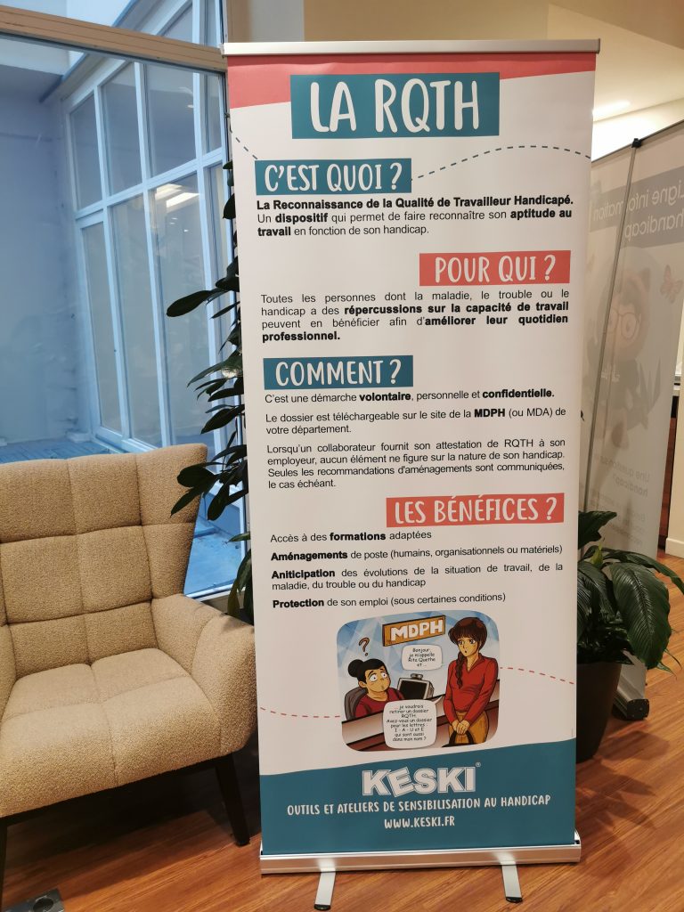 kakemono de l'exposition handicap sur la RQTH