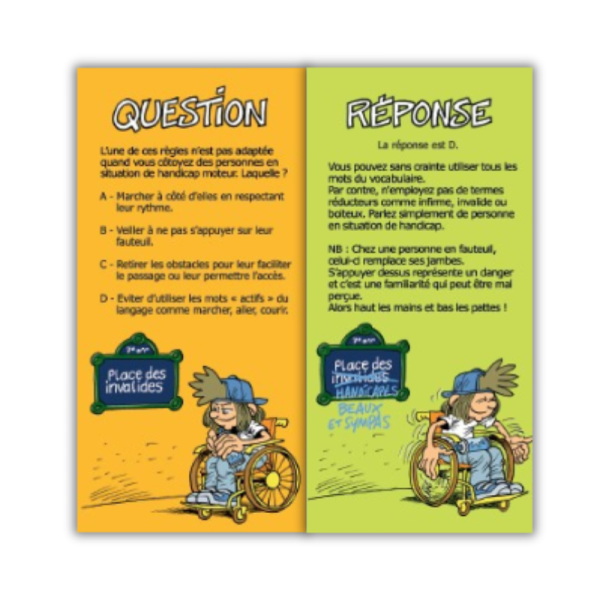 exemple face avec un quiz sur le handicap moteur