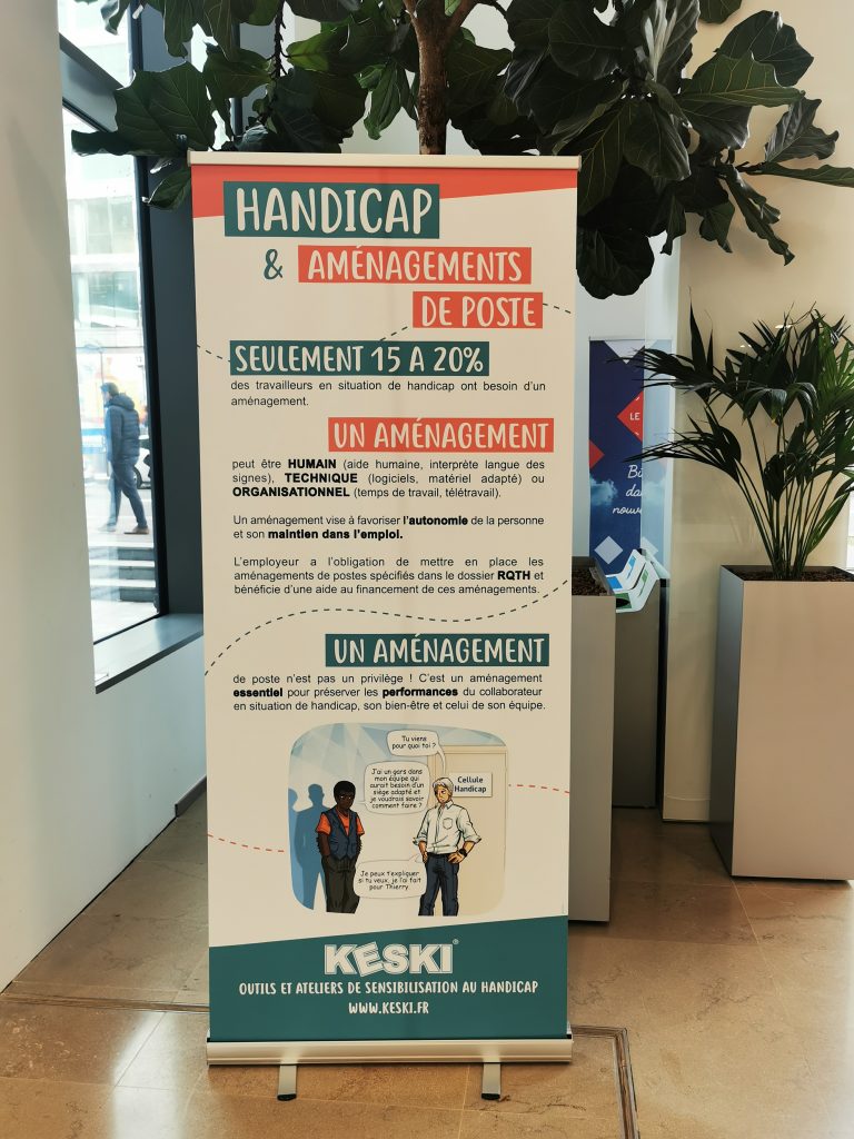 Exposition Handicap : kakemono sur les aménagements de poste